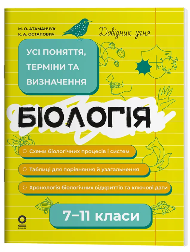 Фото Біологія.  Усі поняття, терміни та визначення. 7–11 класи ДУЧ007