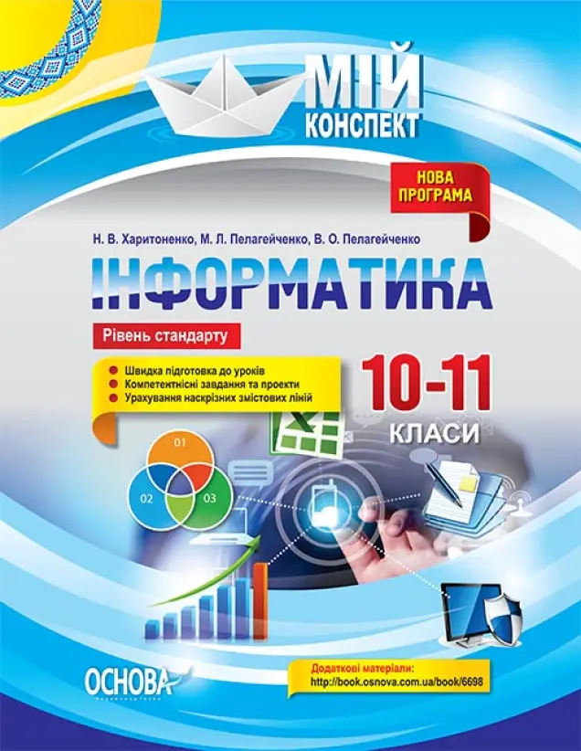 Фото Розробки уроків. Інформатика 10–11 класи. Рівень стандарту ИНМ012